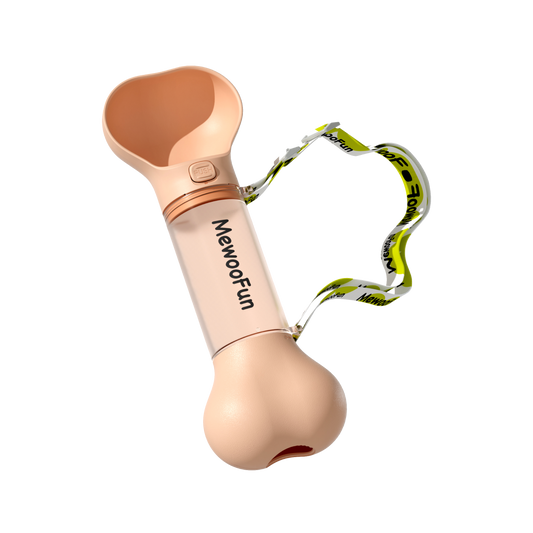 Mewoofun Travel Dog Water Bottle & Feeder – 2-in-1 Leak-Proof with Poop Bag Holder