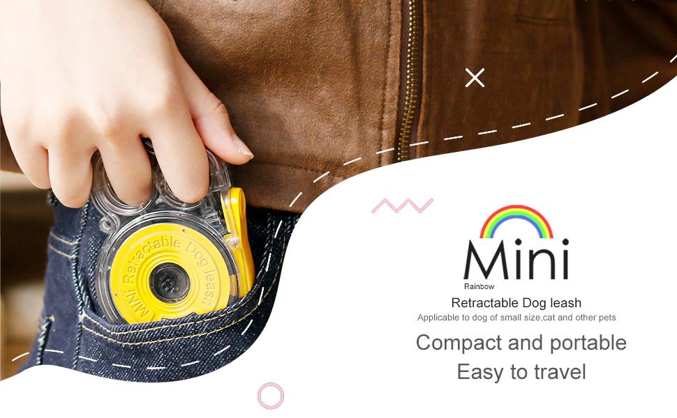 Mini Retractable Dog Leash for Small Pets – Lightweight & Portable